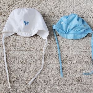 2 baby boy hats/bonnets
